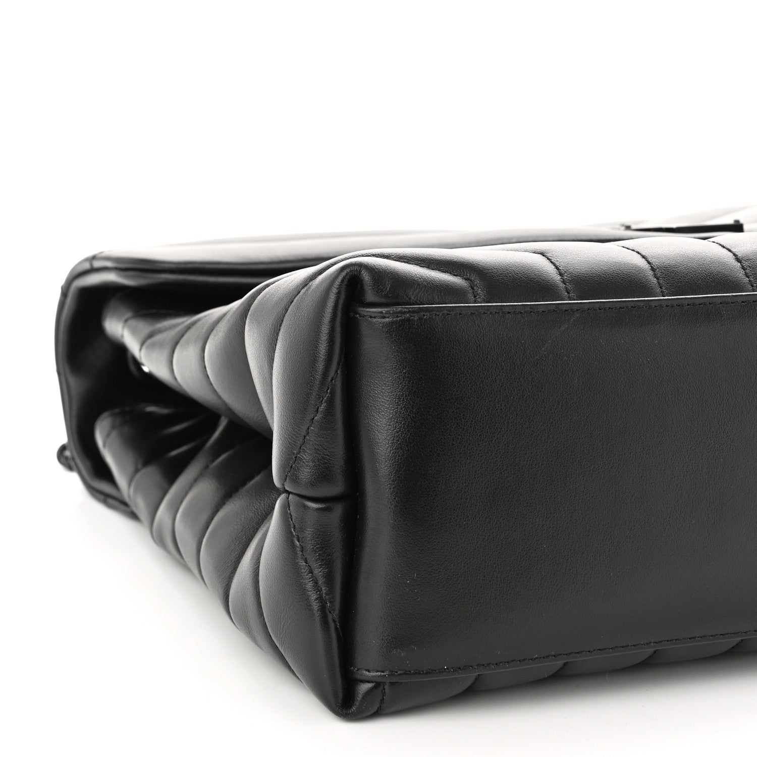 Saint Laurent Calfskin Y Quilted Monogram Monochrome Medium Loulou Chain Satchel Black 8 of 9