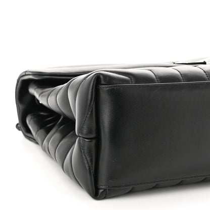 Saint Laurent Calfskin Y Quilted Monogram Monochrome Medium Loulou Chain Satchel Black 8 of 9