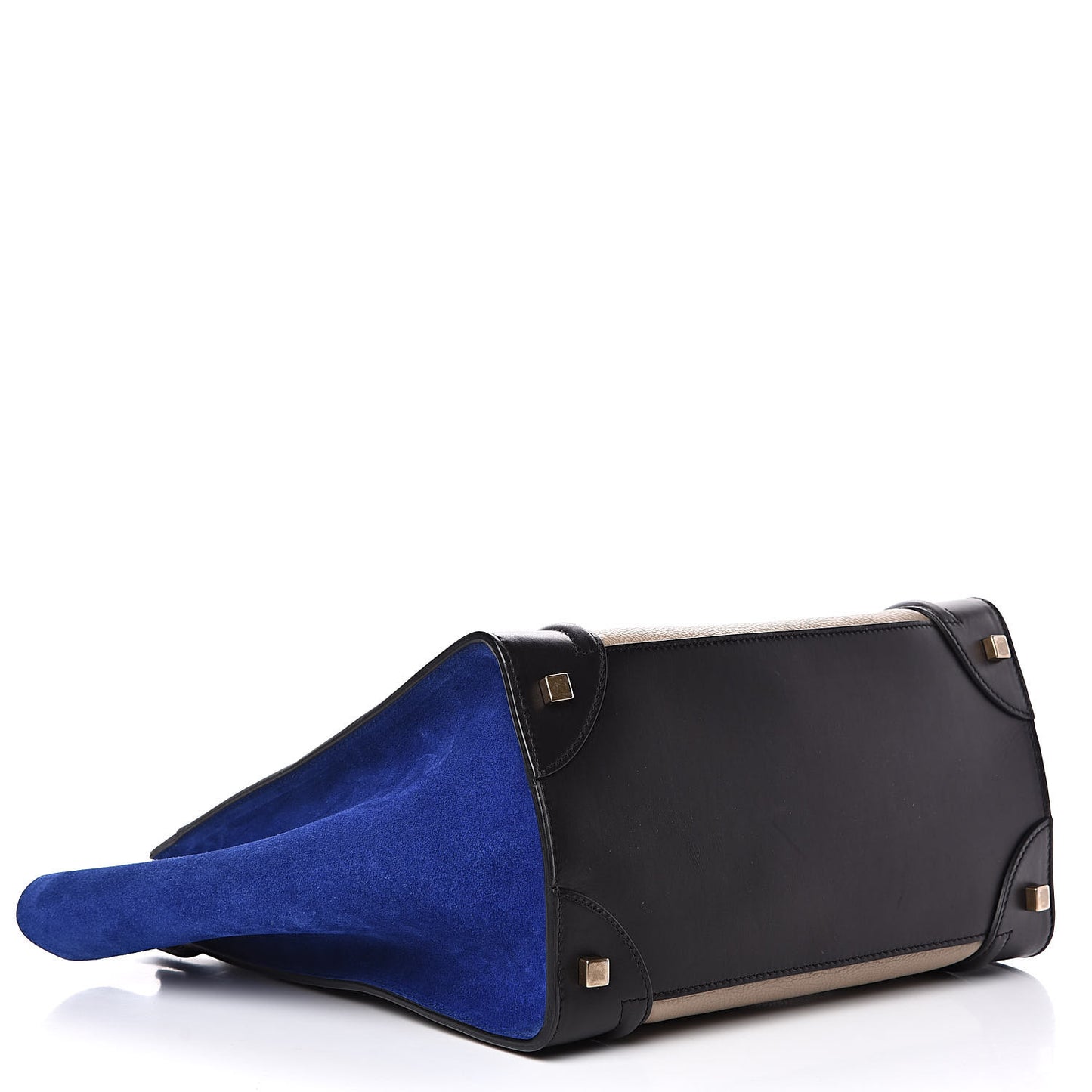 Elephant Calfskin Suede Mini Tri-Color Luggage Sand