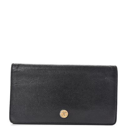 Chanel Grained Calfskin CC Button Yen Wallet Black 1 of 14