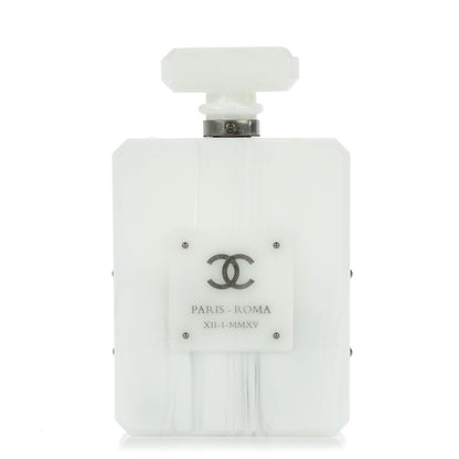 Chanel Marbled Plexiglass Buonasera Perfume Bottle Clutch White 1 of 7