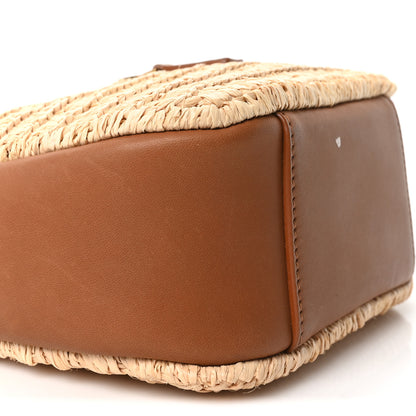 Saint Laurent Raffia Calfskin Le 5 A 7 Baby Hobo Natural Brick 9 of 10