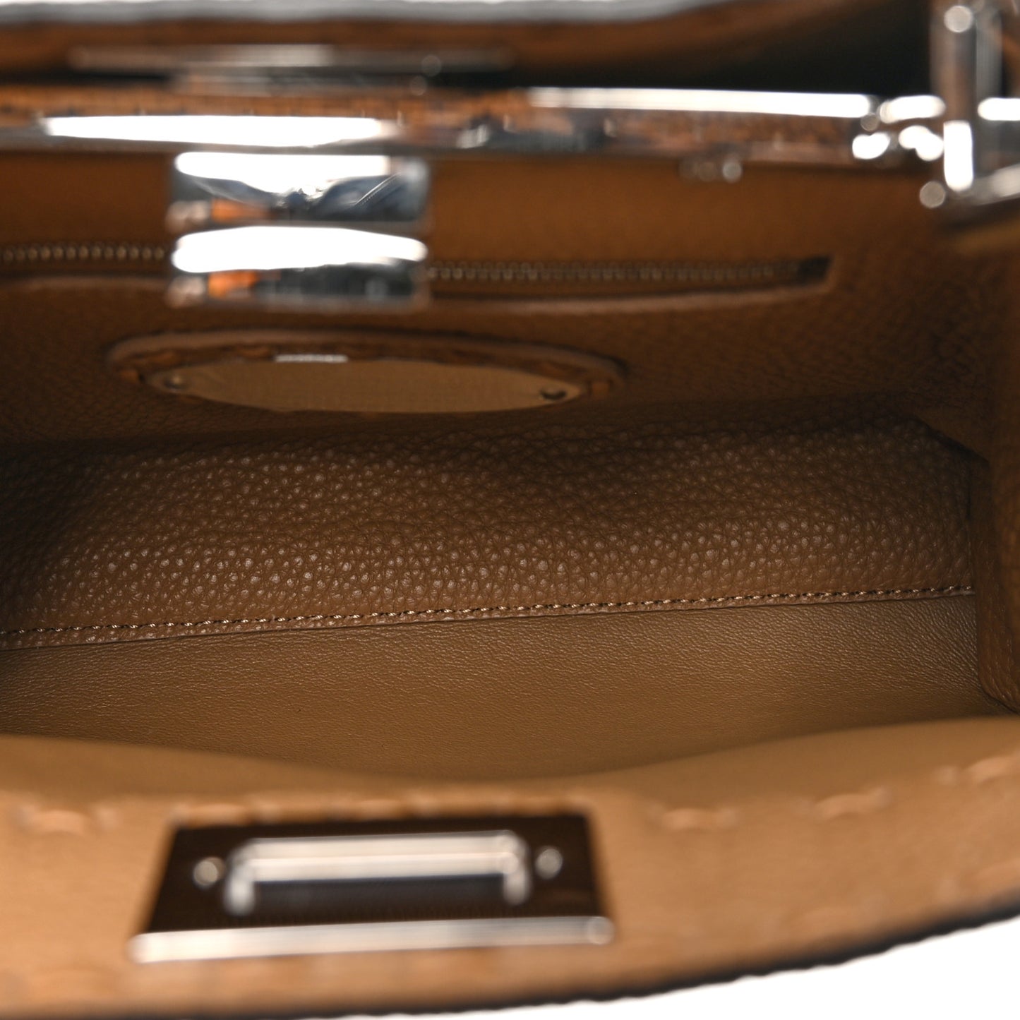 Cuoio Romano Snakeskin Selleria Mini Peekaboo Iconic Satchel Cappuccino