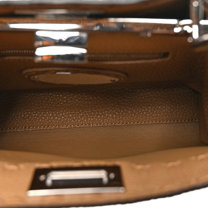 Fendi Cuoio Romano Snakeskin Selleria Mini Peekaboo Iconic Satchel Cappuccino 5 of 10