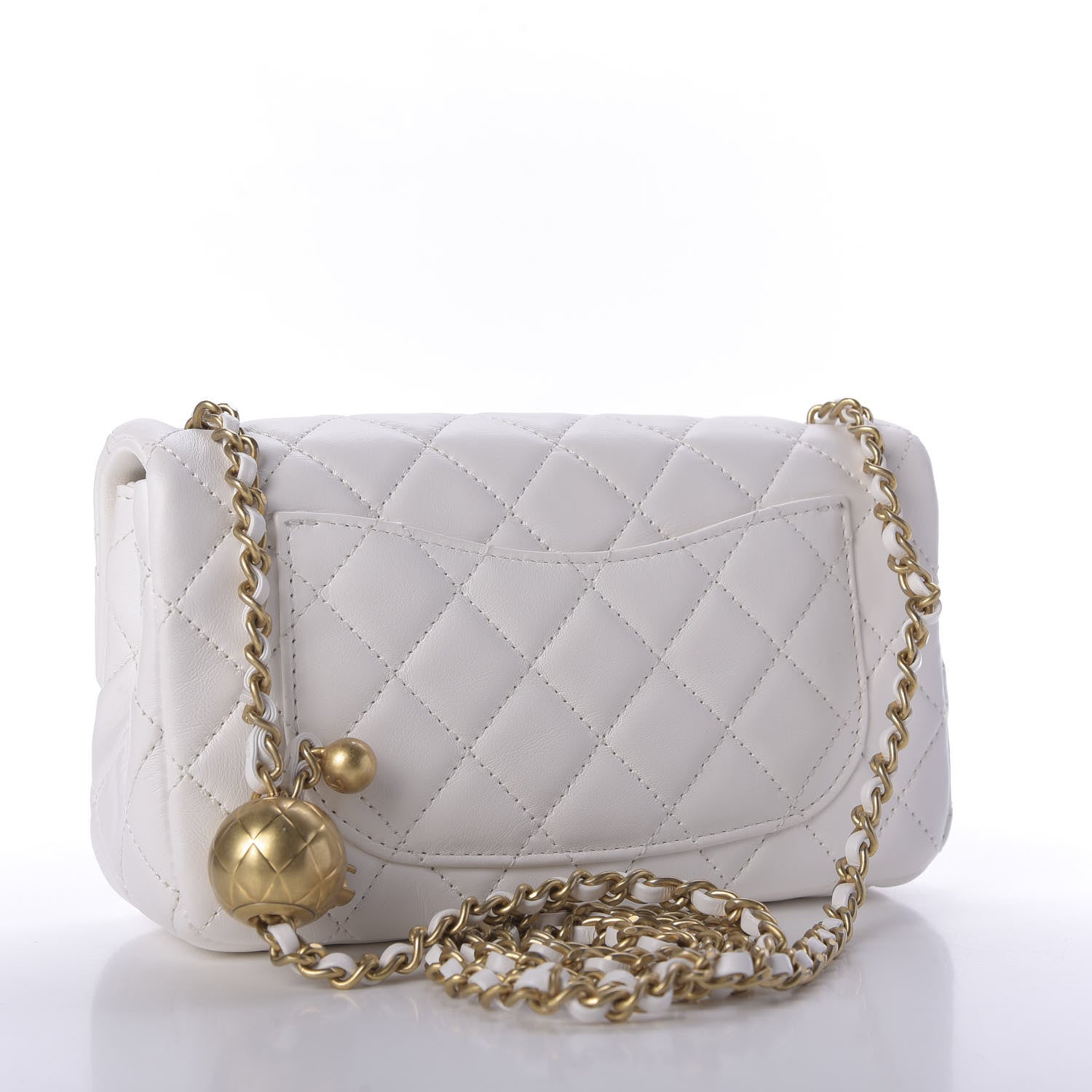 Chanel Lambskin Quilted Mini Rectangular Pearl Crush Flap White 3 of 10