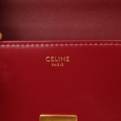 Celine Shiny Calfskin Triomphe Chain Shoulder Bag Red 7 of 11