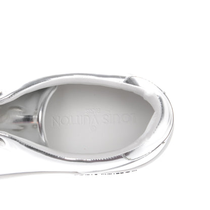 Louis Vuitton Metallic Calfskin Frontrow Sneakers 37 Silver 8 of 9