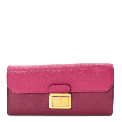 Miu Miu Goatskin Madras Wallet Peonia Ametista 1 of 13