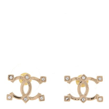 Chanel Crystal CC Earrings Gold 1 of 5
