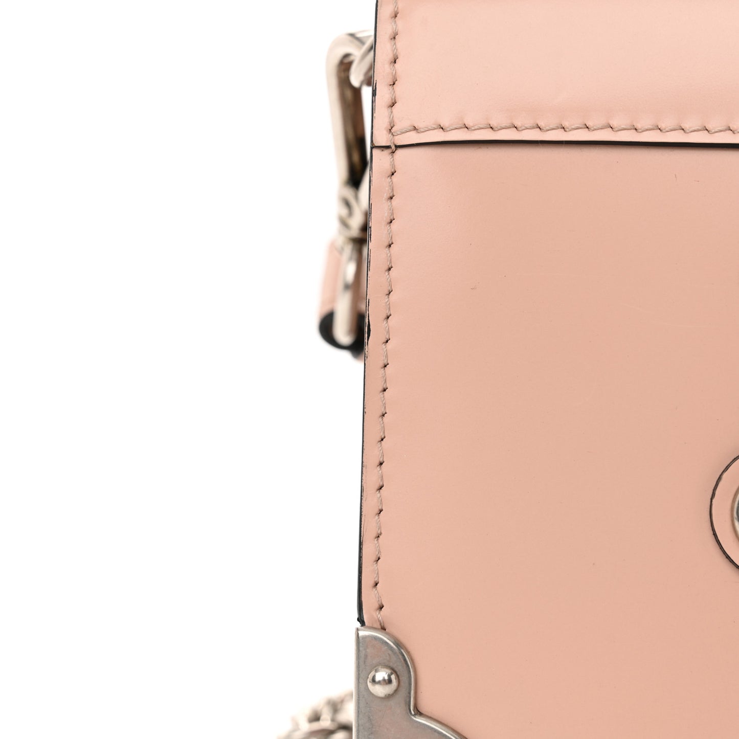 Spazzolato Soft Calf Cahier Chain Wristlet Clutch Pesca