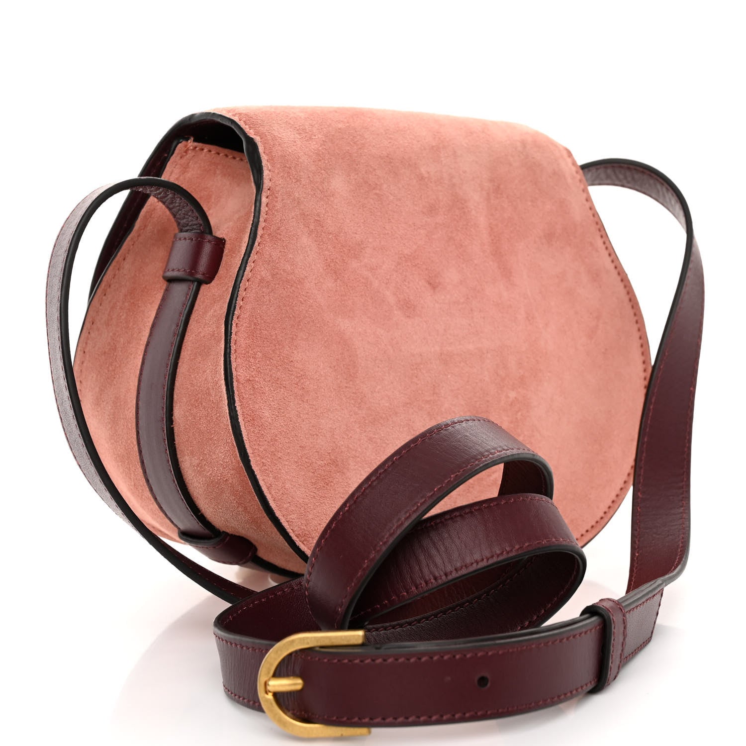 Chloe Suede Calfskin Mini Marcie Round Crossbody Bag Canyon Rose 3 of 9
