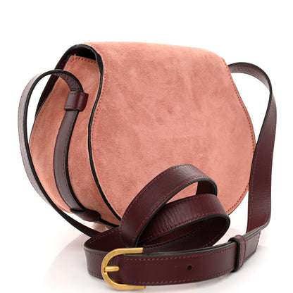 Chloe Suede Calfskin Mini Marcie Round Crossbody Bag Canyon Rose 3 of 9