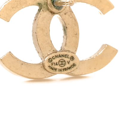 Chanel Crystal CC Earrings Gold 4 of 5