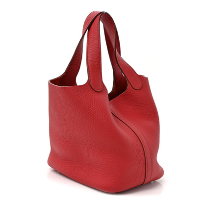Hermes Taurillon Clemence Picotin Lock 18 PM Rouge Garance 3 of 10
