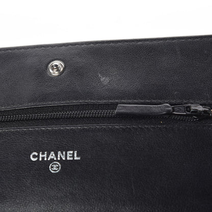 Chanel Glazed Calfskin Boy Wallet On Chain WOC Black 11 of 18
