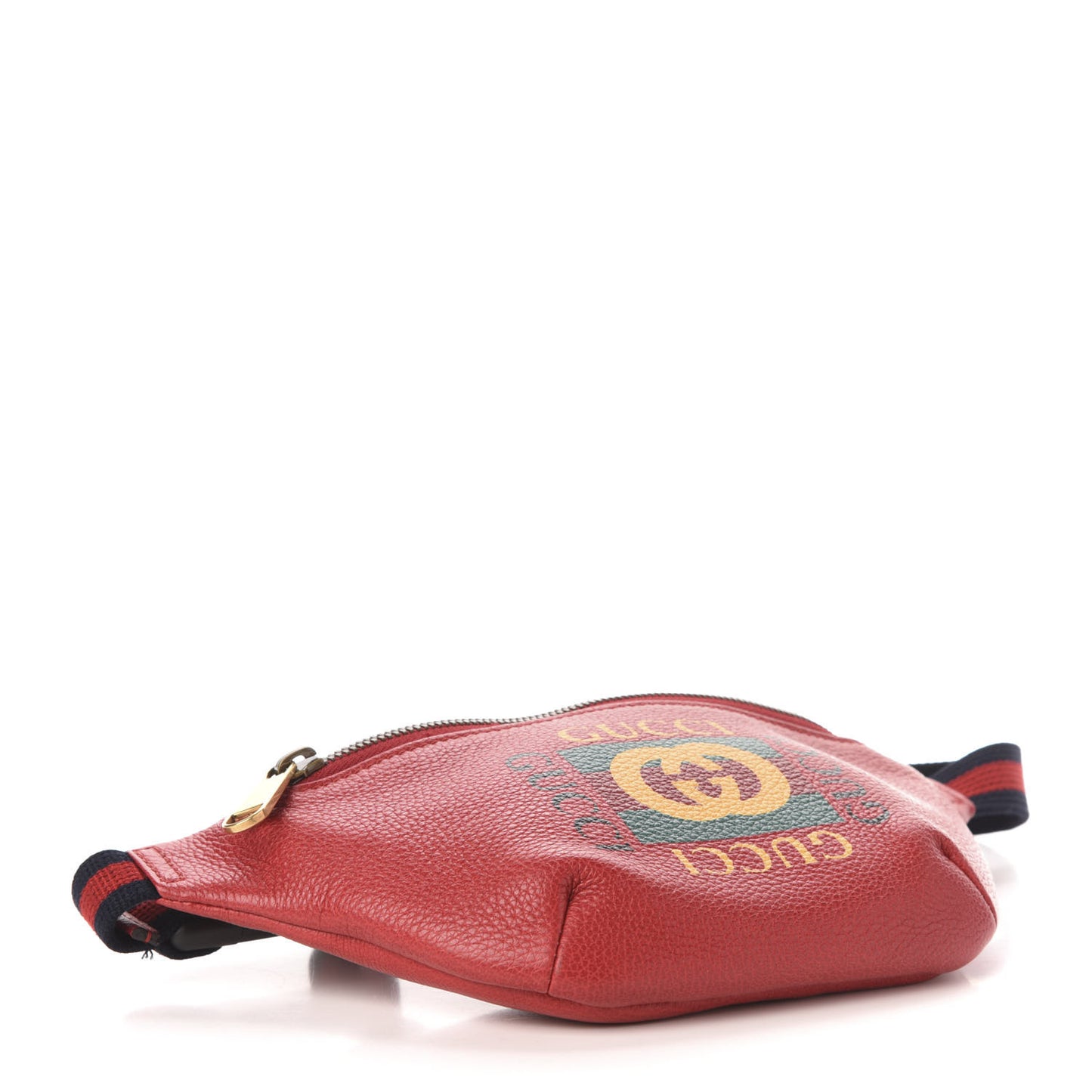 Grained Calfskin Small Logo Belt Bag Hibiscus Red