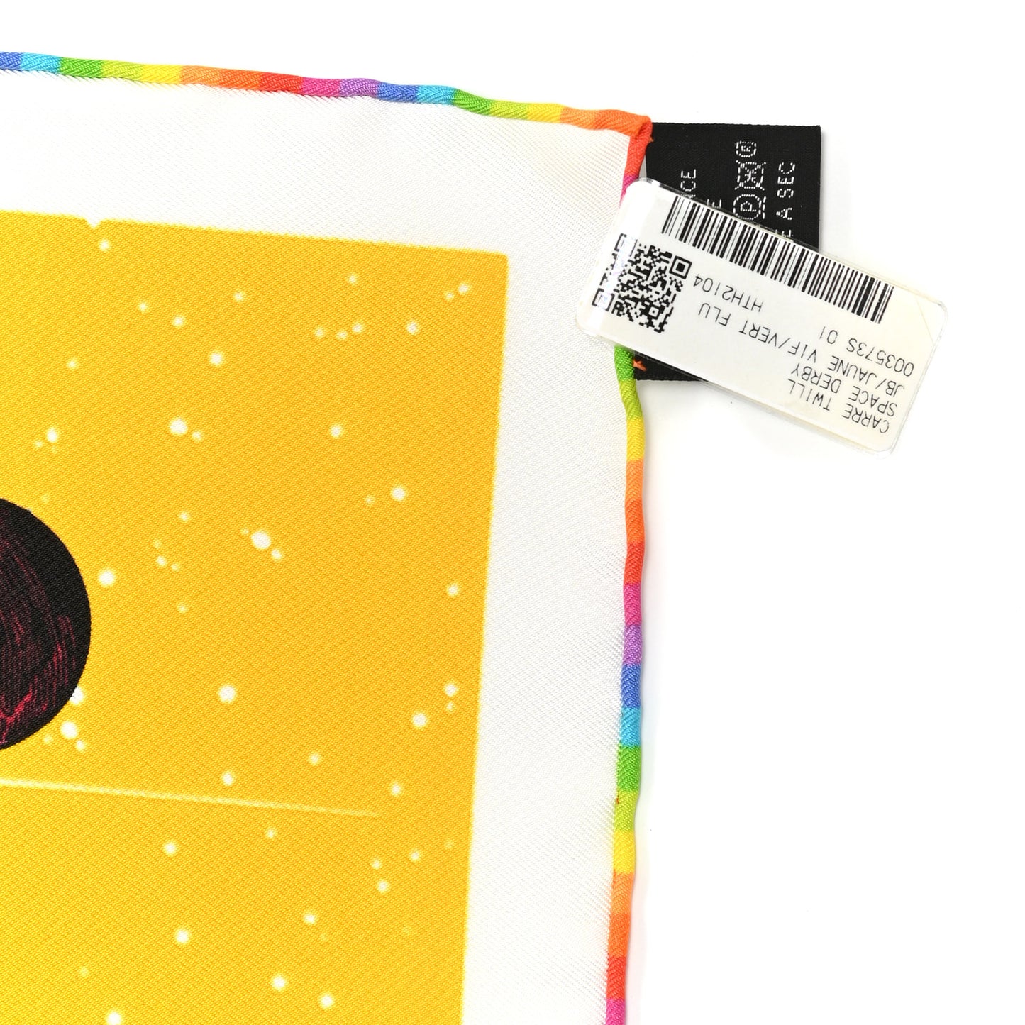 Silk Space Derby Scarf 90 Jaune Vif Vert Fluo Multicolor