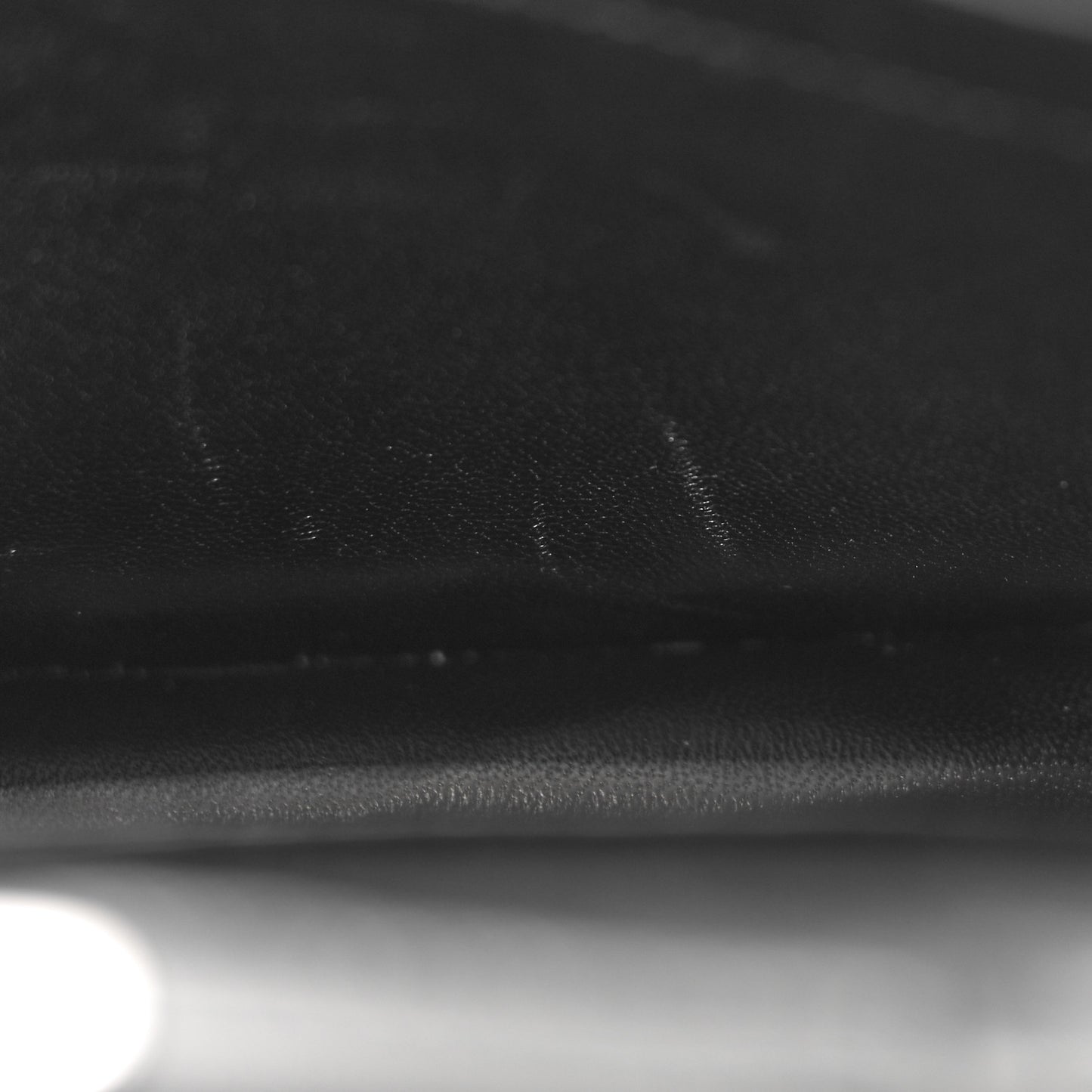 Shiny Calfskin Logo Crocodile Embossed Ville Wallet on Chain Black