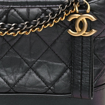 Chanel Iridescent Aged Calfskin Quilted Small Gabrielle Hobo Black 15 of 21