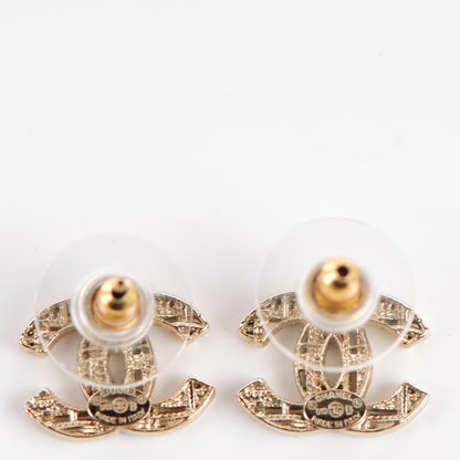 Chanel Tweed Effect CC Earrings Gold 3 of 5