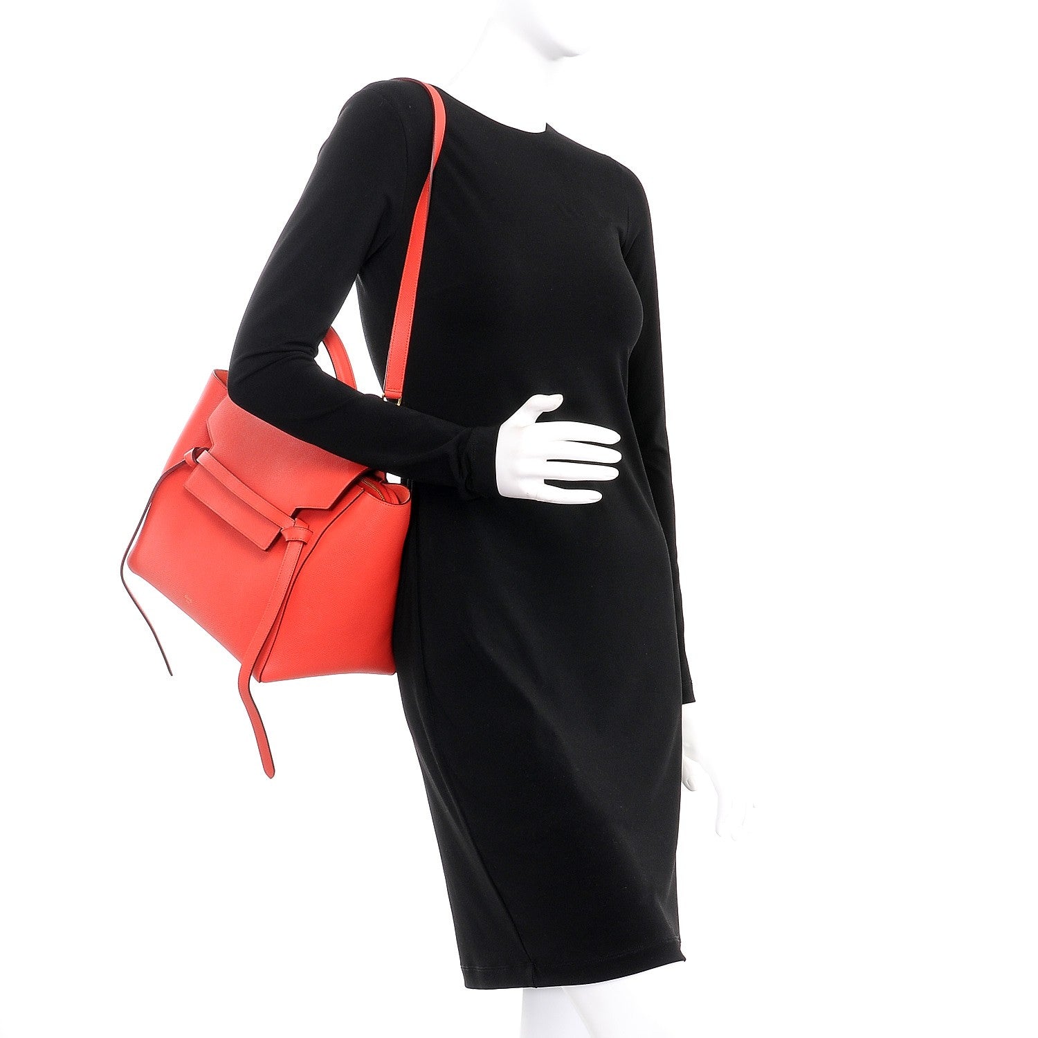 Celine Grained Calfskin Mini Belt Bag Vermillion 2 of 8