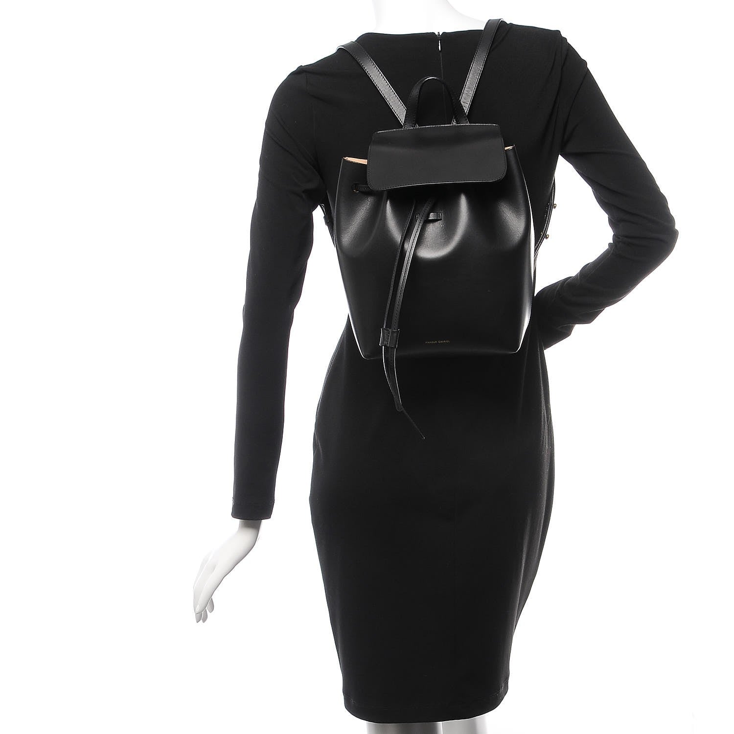 Mansur Gavriel Vegetable Tanned Calfskin Mini Backpack Black Ballerina 2 of 9