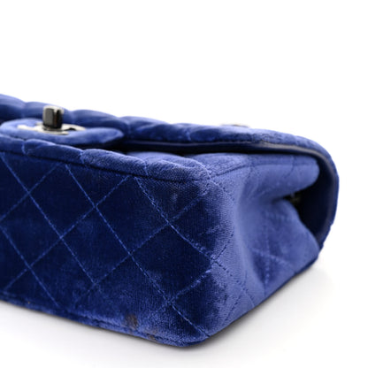 Chanel Velvet Quilted Mini Rectangular Flap Dark Blue 10 of 10