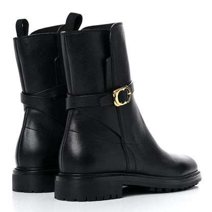 Christian Dior Calfskin Empreinte Ankle Boots 37 Black 4 of 10