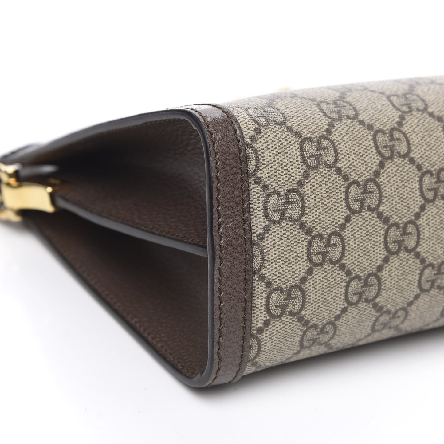 GG Supreme Monogram Web Medium Ophidia Chain Shoulder Bag Brown