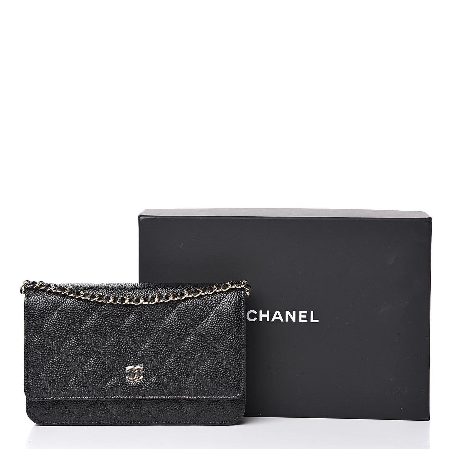Caviar Quilted Wallet On Chain WOC Black