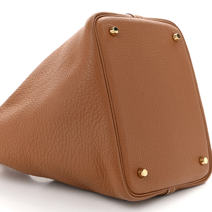 Hermes Taurillon Clemence Picotin Lock 22 MM Gold 9 of 10