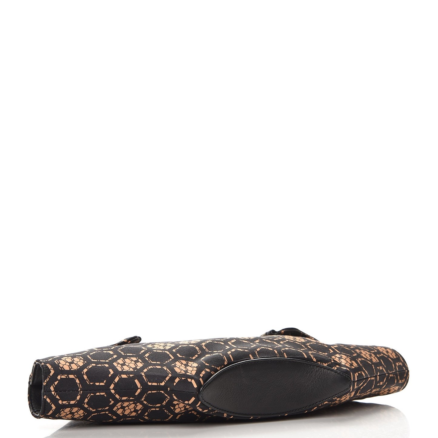 Silk Honeycomb Printed De Manta Clutch Flesh Black