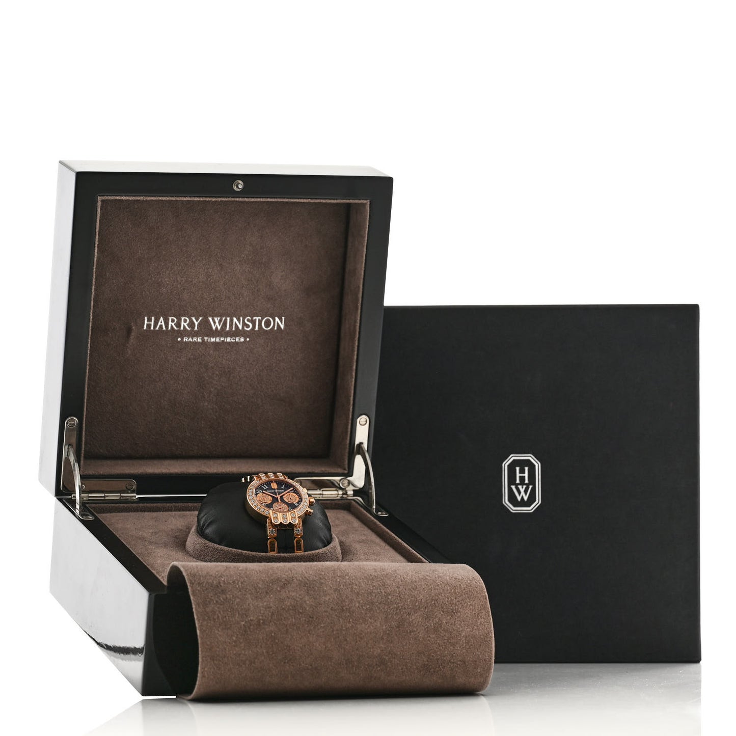 18K Rose Gold Diamond Bezel 32mm Premier Chronograph Quartz Watch Black
