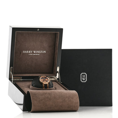 Harry Winston 18K Rose Gold Diamond Bezel 32mm Premier Chronograph Quartz Watch Black 5 of 5