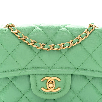 Chanel Caviar Quilted Mini Sweet Classic Flap Green 8 of 10