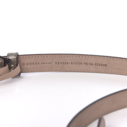 Gucci Metallic Calfskin Crystal Interlocking G Belt 90 36 Sasso 3 of 5