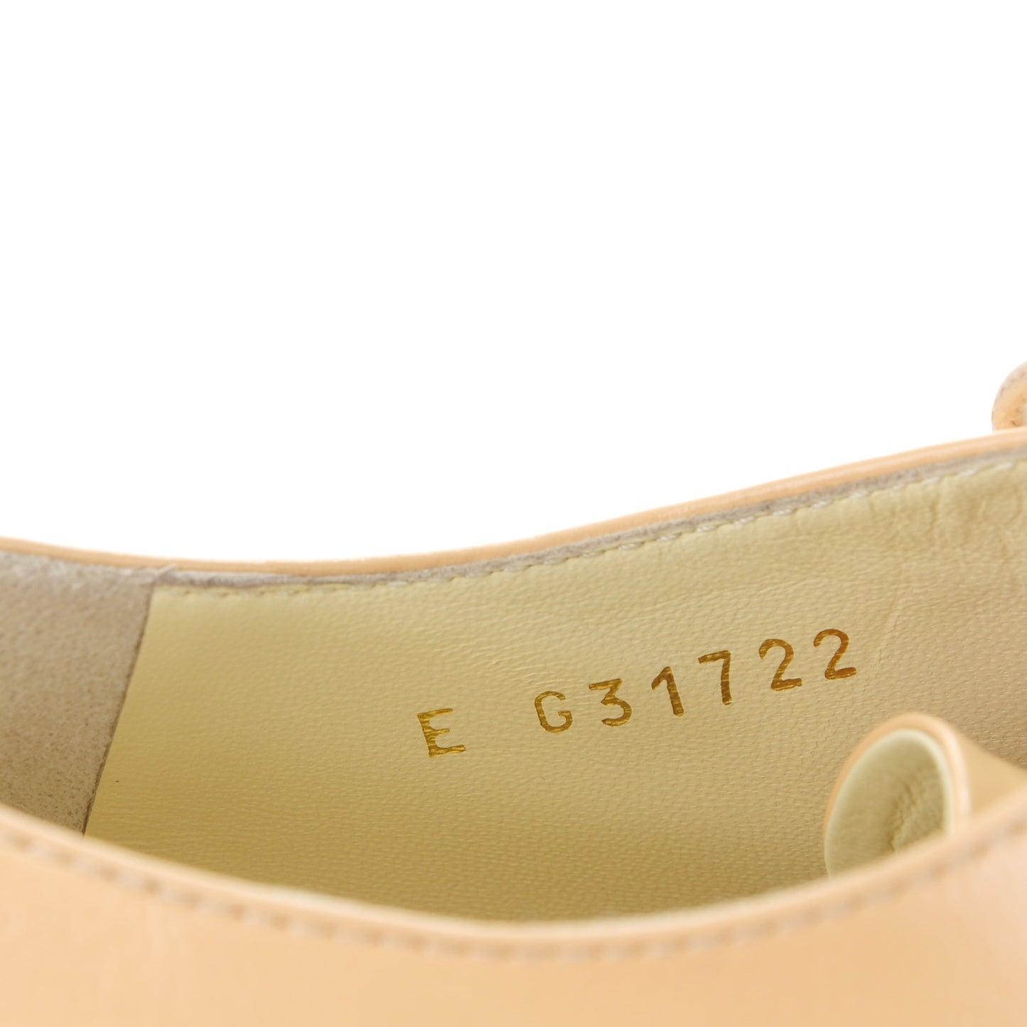Crumpled Calfskin Lace Up Platform Oxford 38.5 Beige Black