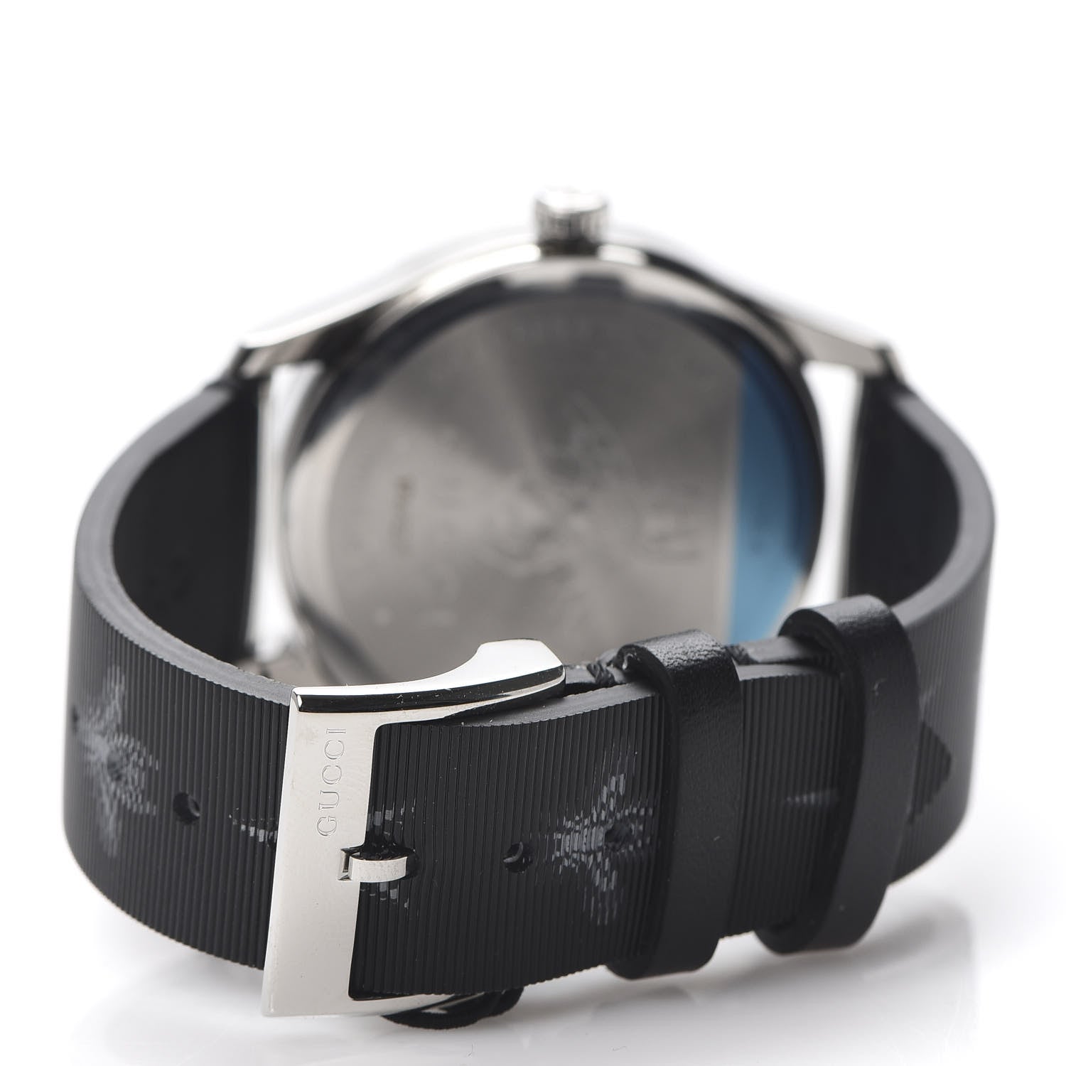 Gucci Stainless Steel Calfskin 38mm G-Timeless Bee Star Hologram Quartz Watch Black 4 of 8