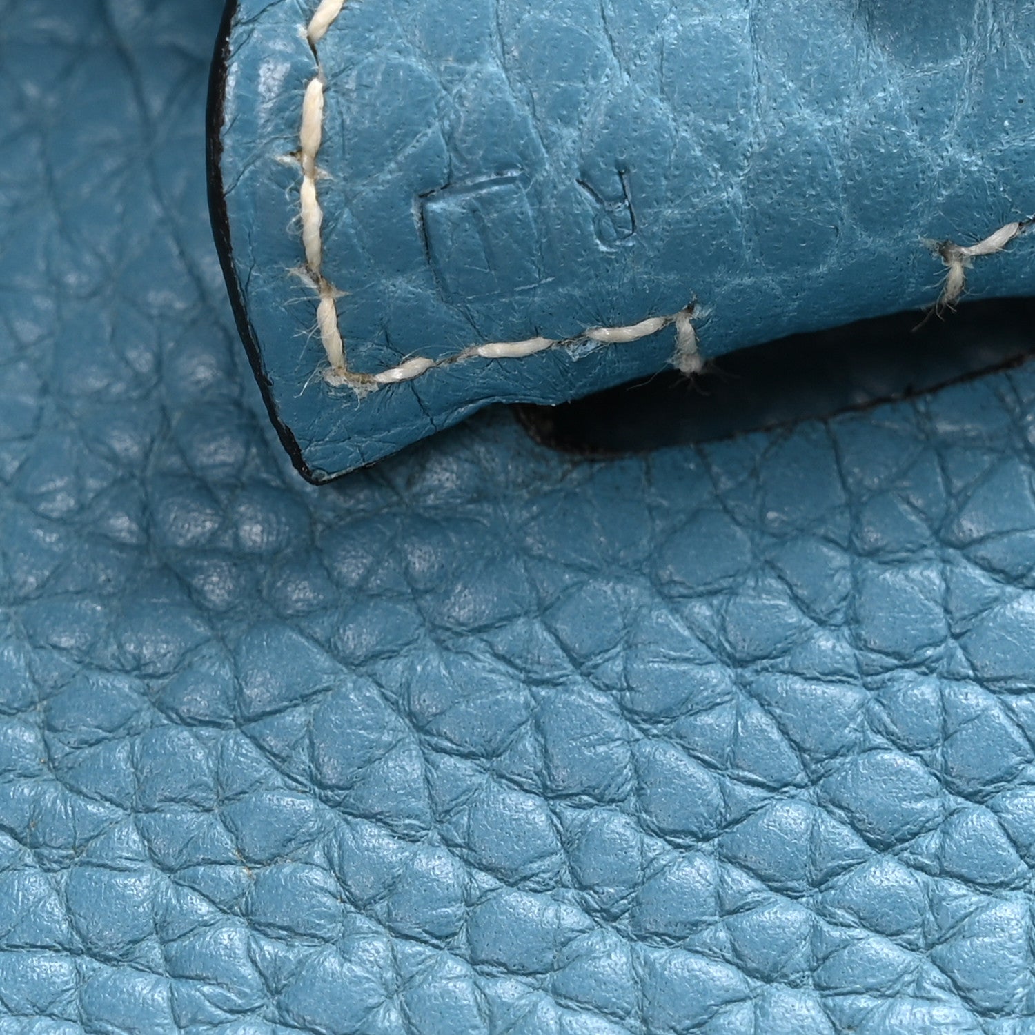Hermes Taurillon Clemence Evelyne GM Blue Jean 7 of 10