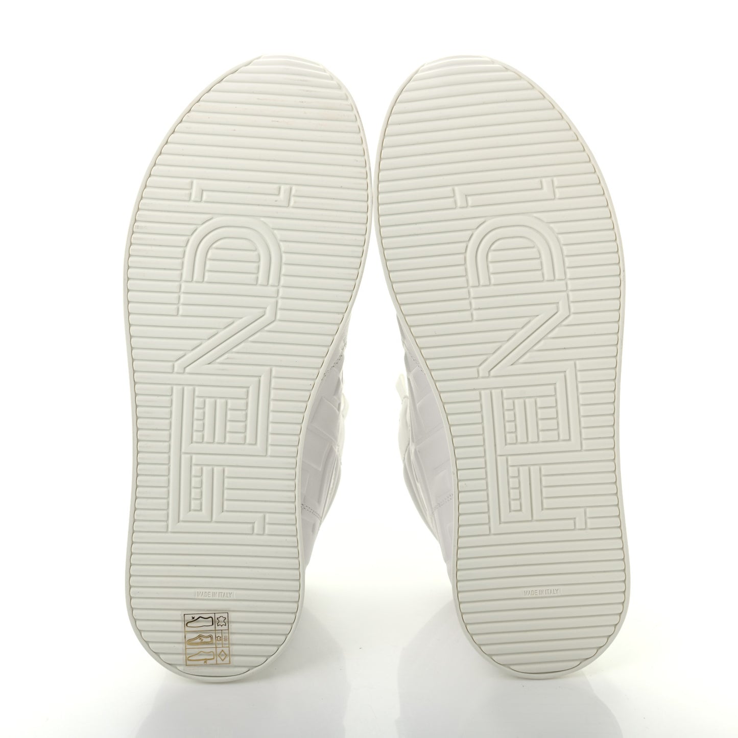 Nappa Macro FF Embossed Womens High Top Sneakers 36 White Ice
