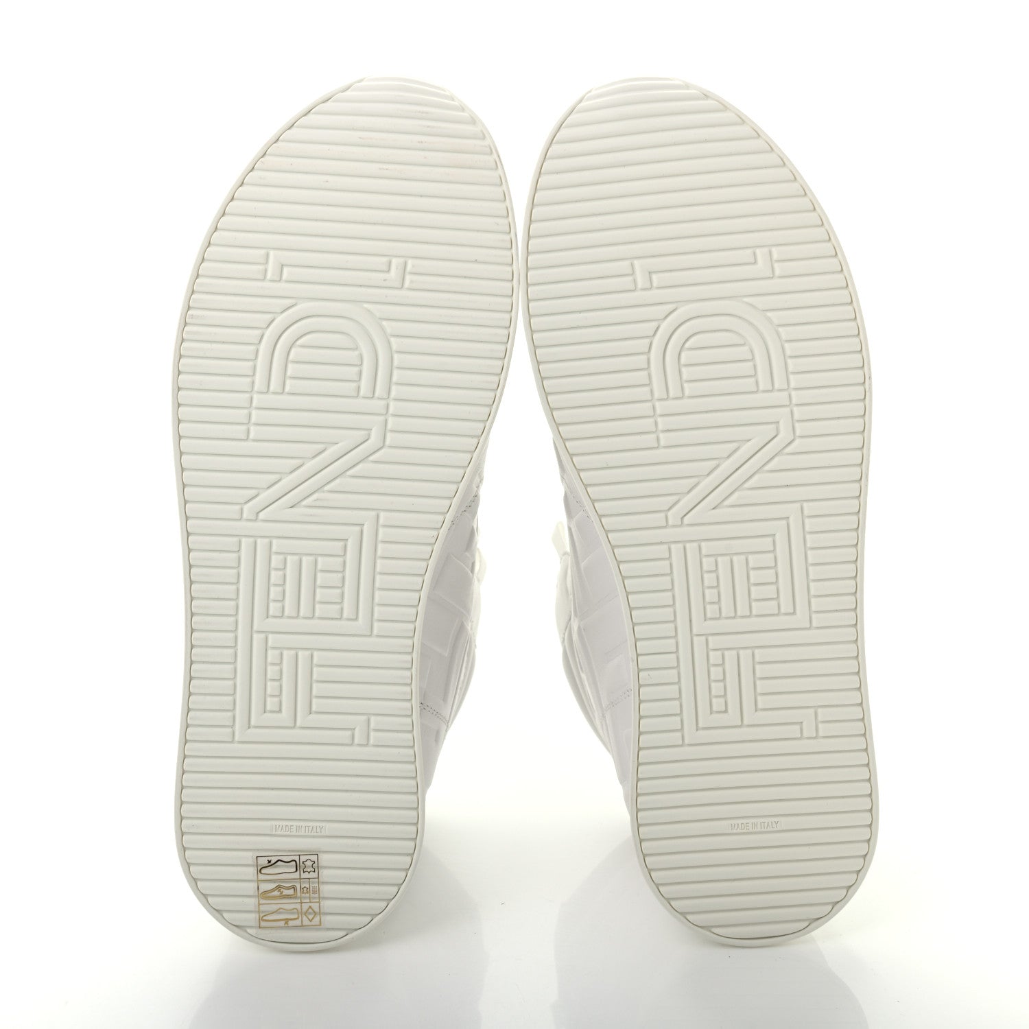 Fendi Nappa Macro FF Embossed Womens High Top Sneakers 36 White Ice 5 of 8