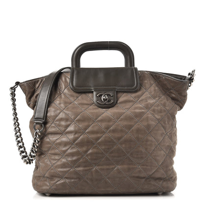 Chanel Iridescent Calfskin Quilted In The Mix Shopping Tote Dark Grey 1 of 13