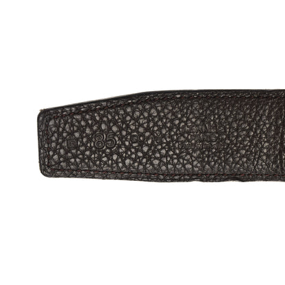Hermes Box Togo 32mm H Belt 85 34 Black Chocolate 5 of 7