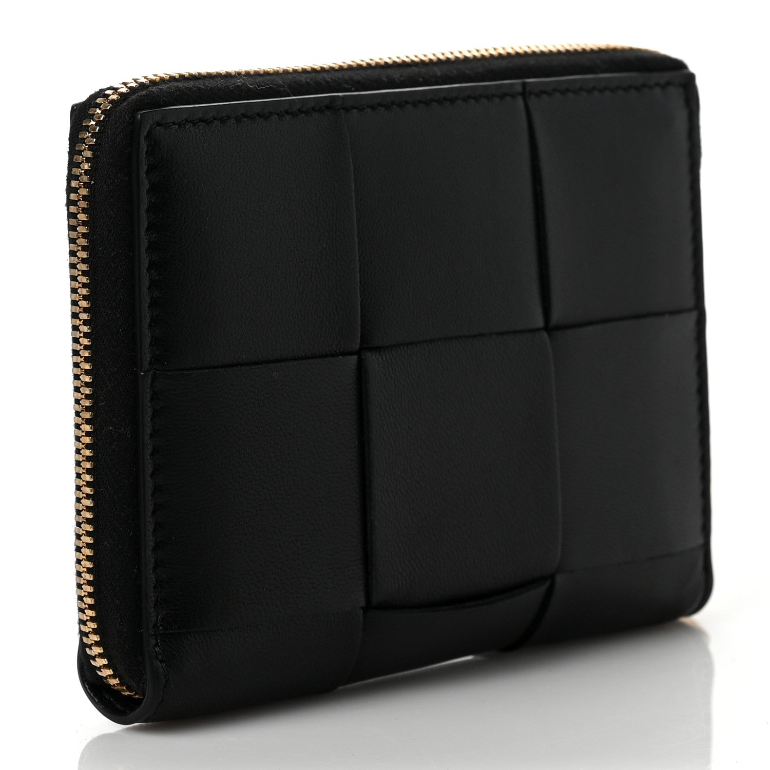 Bottega Veneta Nappa Maxi Intrecciato Zip Around Wallet Black 3 of 6