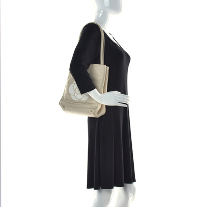 Chanel Lambskin Camellia Tote Beige 2 of 14