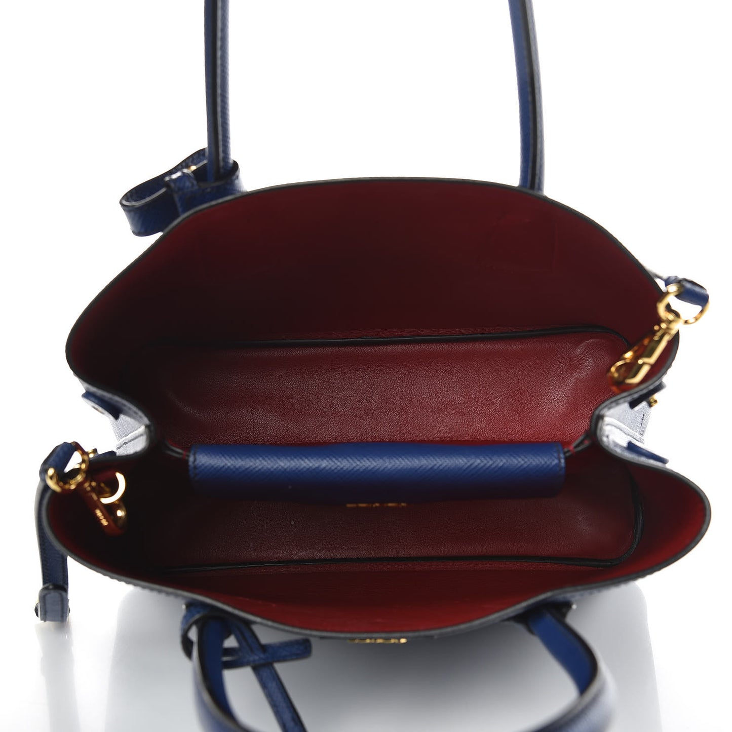 Saffiano Cuir Small Double Bag Inchiostro Fuoco