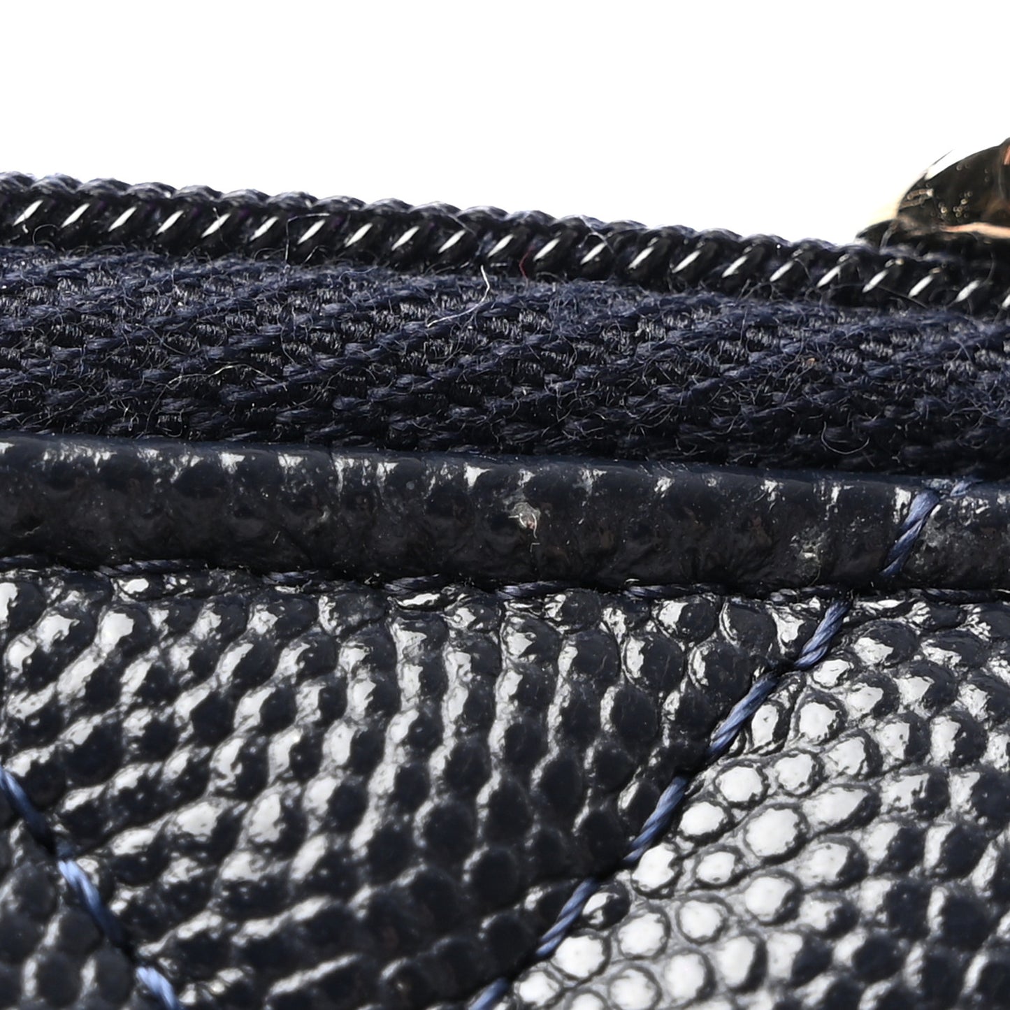 Caviar Quilted Compact Flap Wallet Navy