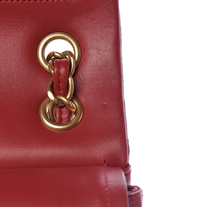 Chanel Lambskin Chevron Quilted Jumbo Double Flap Dark Red 11 of 16