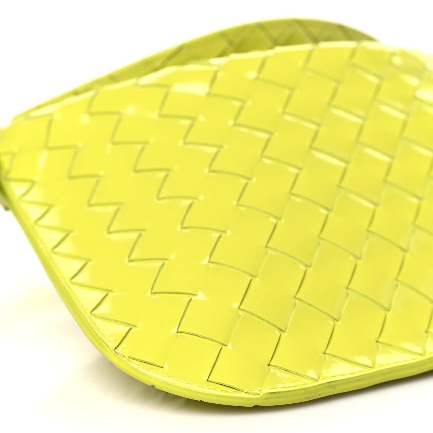 Spazzolato Intrecciato Flap Shoulder Bag Acid Kiwi