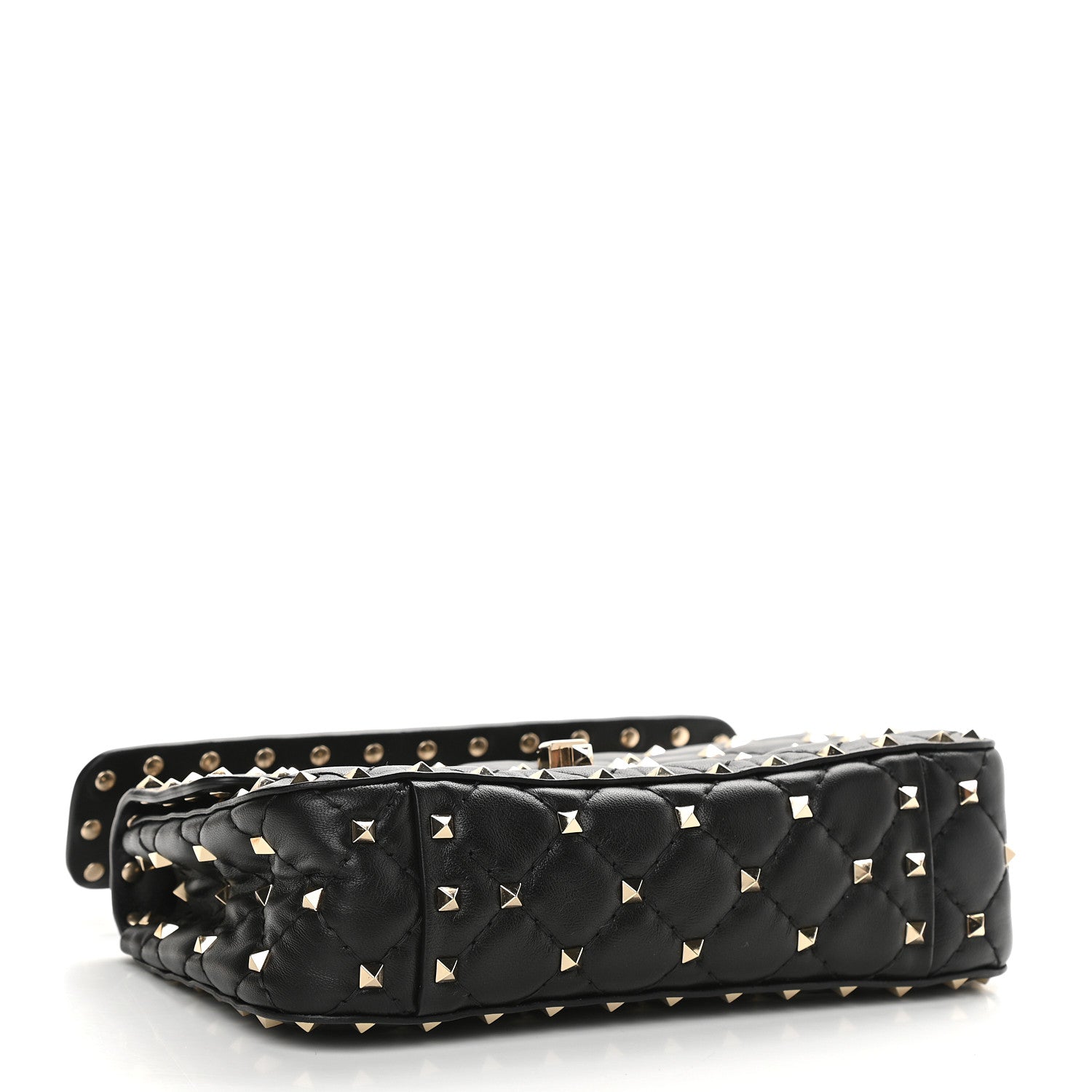 Valentino Garavani Lambskin Small Rockstud Spike Shoulder Bag Black 4 of 9